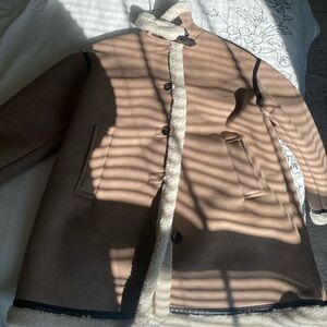 Zara shearling lined coat